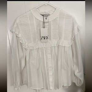 Zara White Blouse Size I M/L